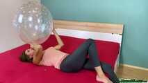 riding and inflating a clear Q24 *just married* with an unexpected pop