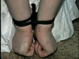 19 Yr OLD SINGLE MOM RONI MOUTH STUFFED, CLEAVE GAGGED,  BOUND & CROTCH ROPED WEARING LINGERIE (D44-13)