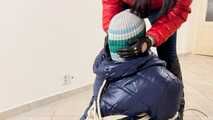 Breathplay Sebastien in 2 puffer jackets.