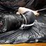 Jill tied and gagged in shiny nylon shorts