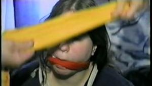 19 Yr OLD CRYSTAL MOUTH STUFFED, CLEAVE & OTM GAGGED, BAREFOOT & TOE-TIED (D42-7)