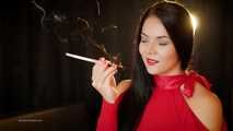 Seductive woman Tanya adores smoking a 120mm cigarette with a holder