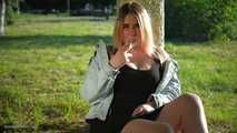 Nastya is smoking in the park