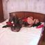 Rozanka - BDSM pictures of the blindfolded brunette wearing bodystocking (video)