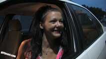 Anna F. wild dogging on a parking lot