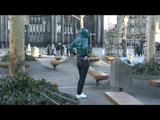 Alina walking on the street wearing a supersexy  down jacket and a jeans (Video)