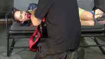 Rachel Adams Scarfbound and gagged in shiny Shorts. A custom Videos appetizer for a special customer.