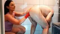 Deep into the asshole in the shower