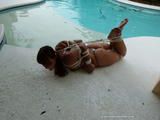 Poolside Hogtie in sunny Florida