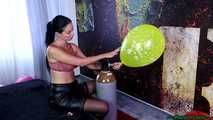 sexy balloon overinflation with the helium bottle