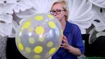 Blow2Pop clear U16 yellow polka dot