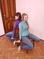 Alexa and Catt - Dominant lover tied adorable Alexa and Catt to the chairs