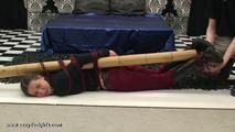 playing with the bamboo pole