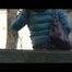Alina walking on the street wearing a supersexy  down jacket and a jeans (Video)