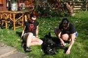 Jill and a friend basking wearing sexy shiny nylon shorts and tops (Pics)