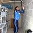 Alina tied and gagged in shiny nylon clothes
