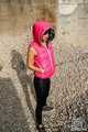 Melissa and her shiny pink Duvetica vest