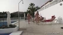 Ja, Venom Evil und Melody Teen im Paradies am Pool gefickt und besamt