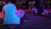 Bondage Superstars in a Public Hogtie Challenge
