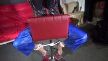 Sexy Pia being tied and gagged on a chair wearing sexy shiny nylon rainwear (Video)