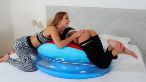 493 Alexis and Karol - swim ring fun