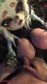 Furry vixen fox milks the slave.