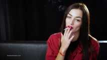 Beautiful braun-haired girl Marina loves to smoke a Marlboro Red