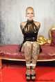  Miss Francine gefesselt im sexy Lack Outfit und streng geknebelt mit gestopftem Mund