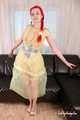 Morrigan - posing in yellow trash bag dress