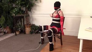 Office Slave in Hood and Ballgag has Bondage Orgasm - Lorelei - Extra Orgasm