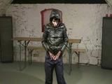 Jill Diamond playing with herself wearing a sexy shiny nylon rain pant and a down jacket (Video)