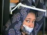 19 Yr OLD BLACK STUDENT MOUTH STUFFED, TAPE GAGGED, TIED HANDS OVERHEAD TO STAIRWAY & BLINDFOLDED (D46-5)
