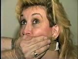 44 Yr OLD HOUSEKEEPER WRAP TAPE TIED AND GAGGED, HANDGAGGED & F0RCED TO SMELL HER STINKY SWEATY HIGH HEEL SHOE (D56-14)