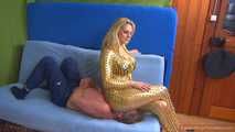 Katrin: golden angel facesitting