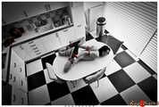 Hogtied on the kitchen table, part 1