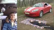 Tatjana drives a Hyundai Coupe on his servant