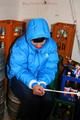 Jill tied and gagged in a down jacket