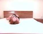 Liska - Redheaded hottie does a perfect job at self-bondage (video)