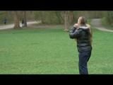 Katharina and her friend wearing shiny nylon rainwear while playing soccer (Video)