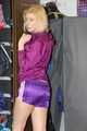 Pia enjoying a cupboard full of shiny nylon clothes trying on purple shiny nylon shorts and rain jacket (Pics)