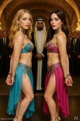 Two Shackled Harem Girls