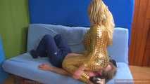 Katrin: golden angel facesitting