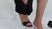Long gloves and high heels