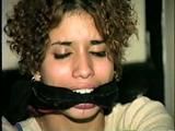SWEET LATINA MARIE DOUBLE CLEAVE GAGGED, FEET TIED IN PLASTIC BAG, BOUND & BALL-GAGGED (D45-2)