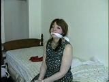 42 Yr OLD DIANE IS BOUND, MOUTH STUFFED, SEMI CLEAR TAPED & CLEAVE GAGGED HOSTAGE (D28-11)