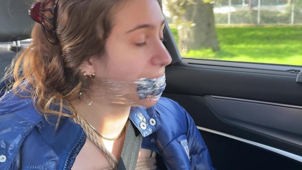 Rey Sanson Bound And Gagged In A Shiny Downcoat