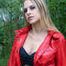 Black vinyl vamp in shiny red mac