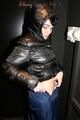 Jill going in the cellar wearing a sexy blue rain pants and a black shiny nylon down jacket (pics)
