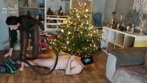 Vacuuming the very dirty Slave on Christmas
