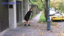 050012 Roxy Pees In The Residential Street